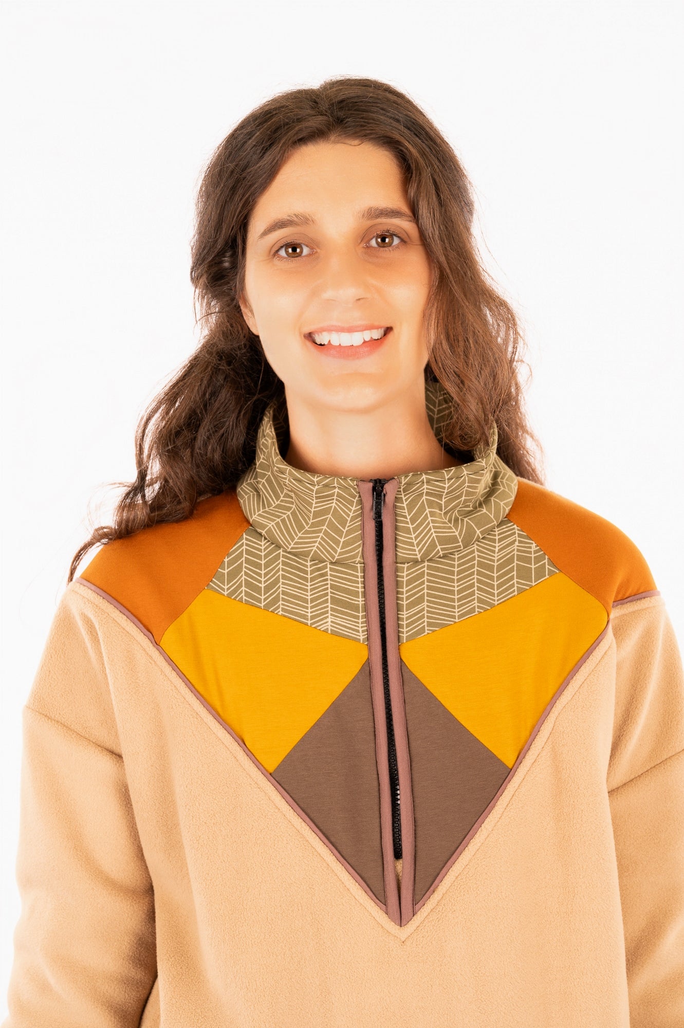 Veste polaire 34_WAS_V avec patchs en coton biologique imprimés