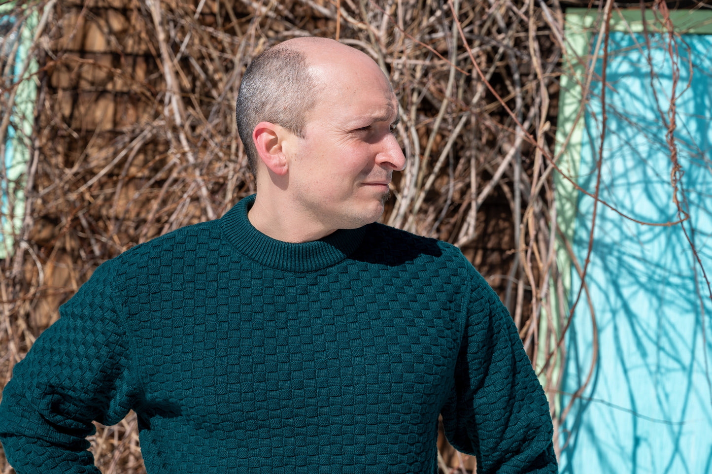 62_CARRÉ_Pull en maille à carreaux