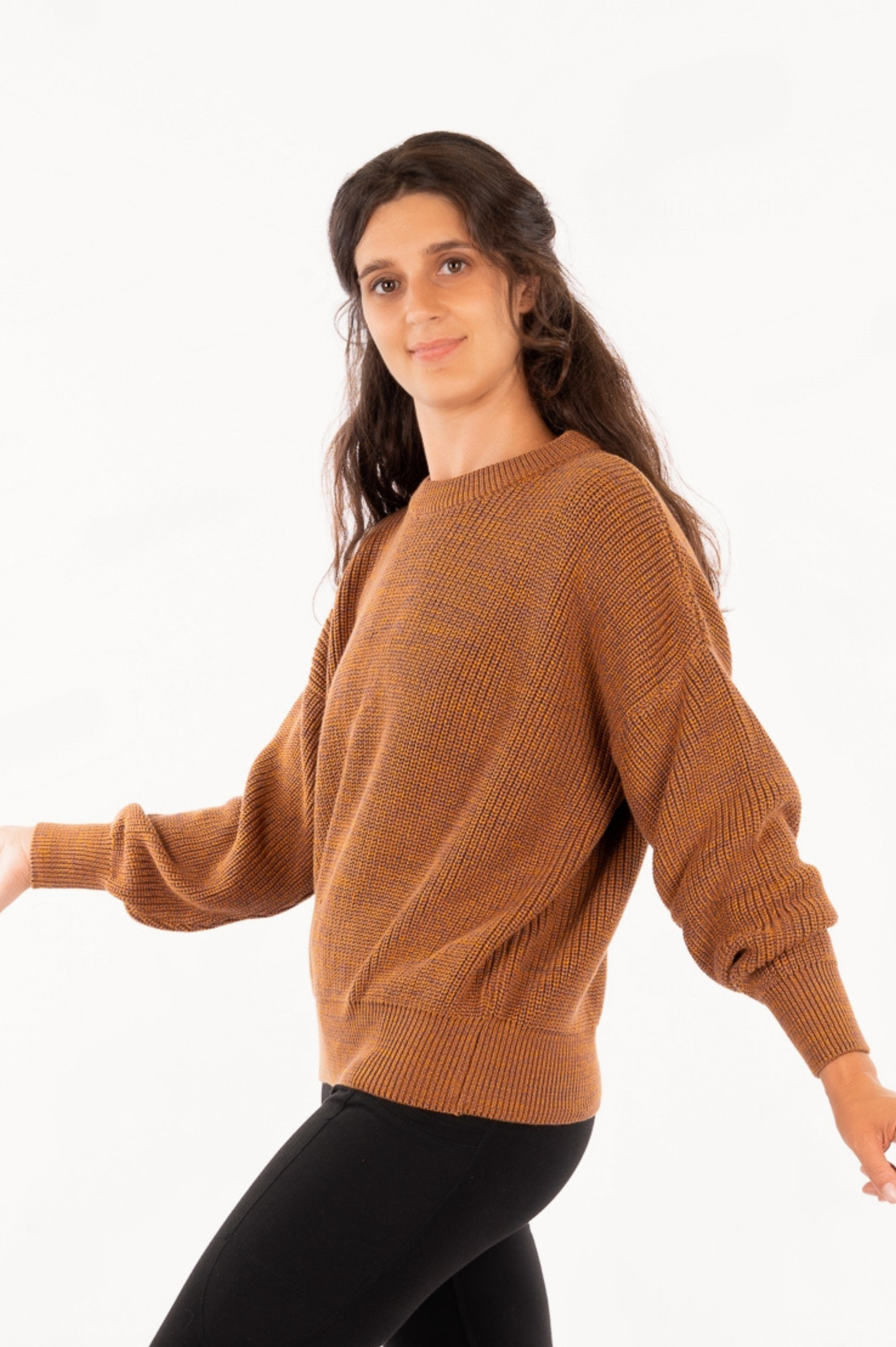 YKF25-02_HUT - Pull tricoté en coton biologique 2 tons