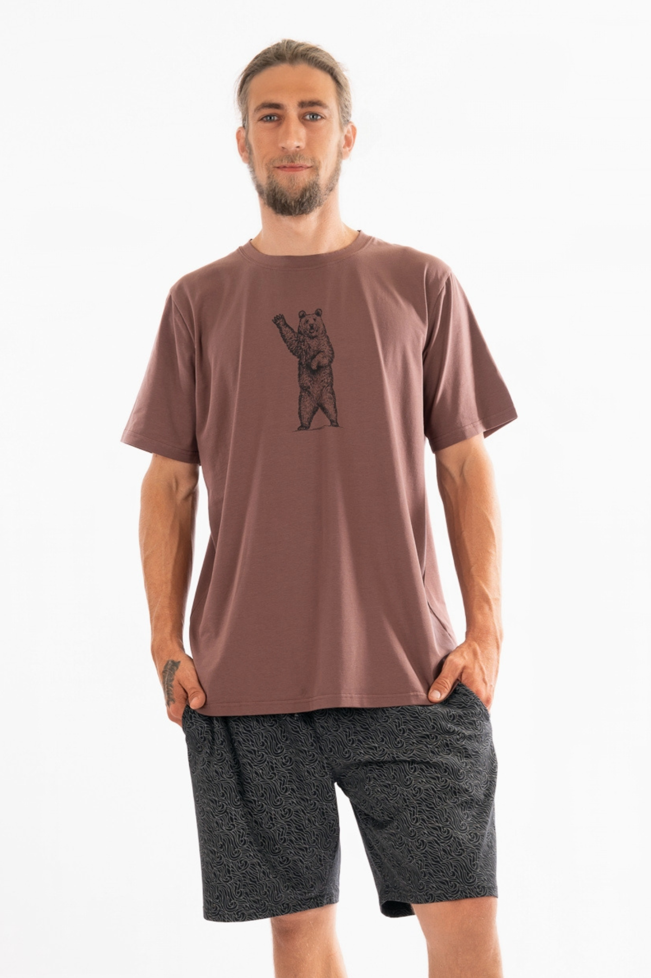 YB-61B - TOM BEAR - T-shirt basique en coton biologique ; Hello Bear