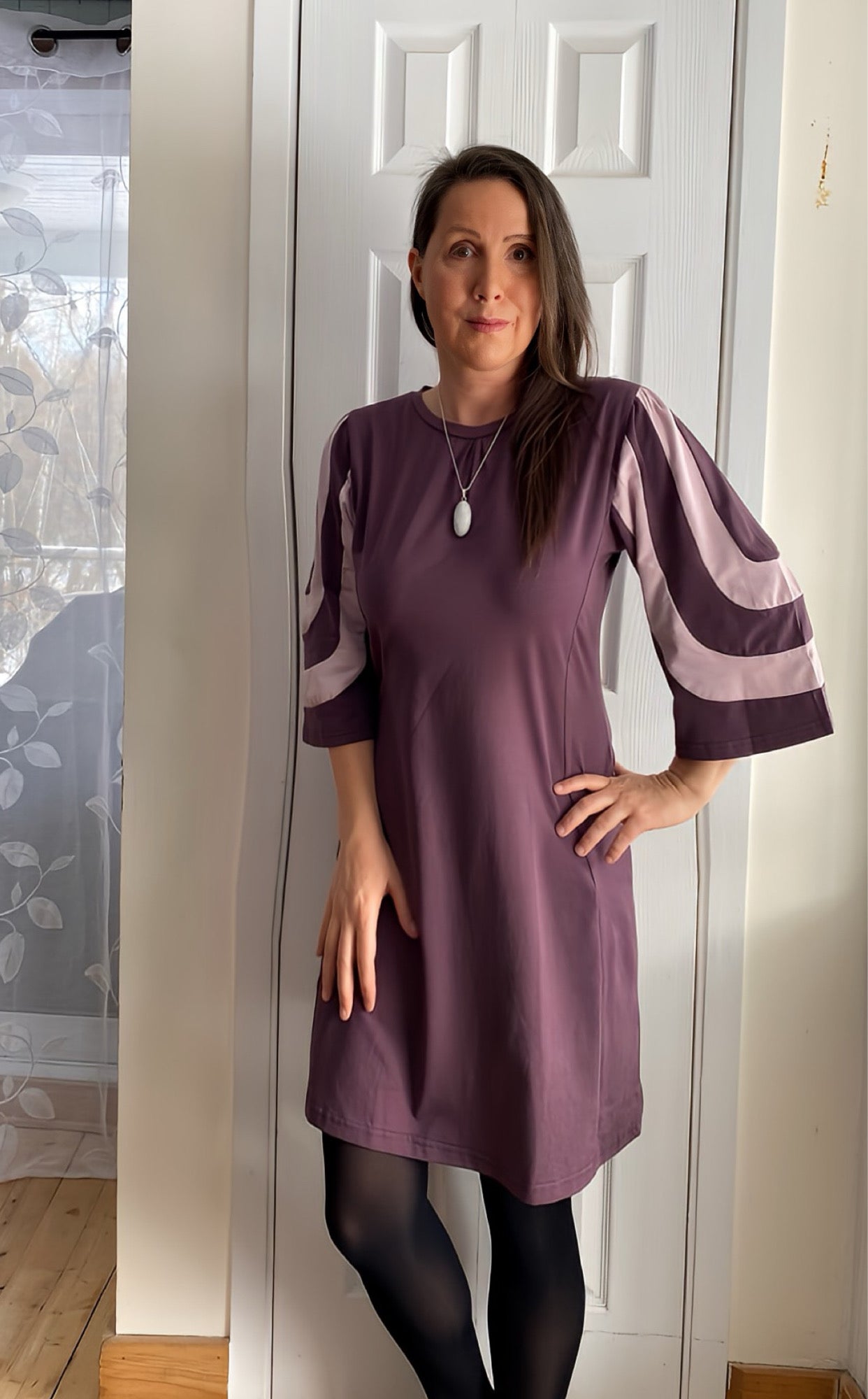 TF25-01 - ZAZA : Robe à manches rayées en coton biologique