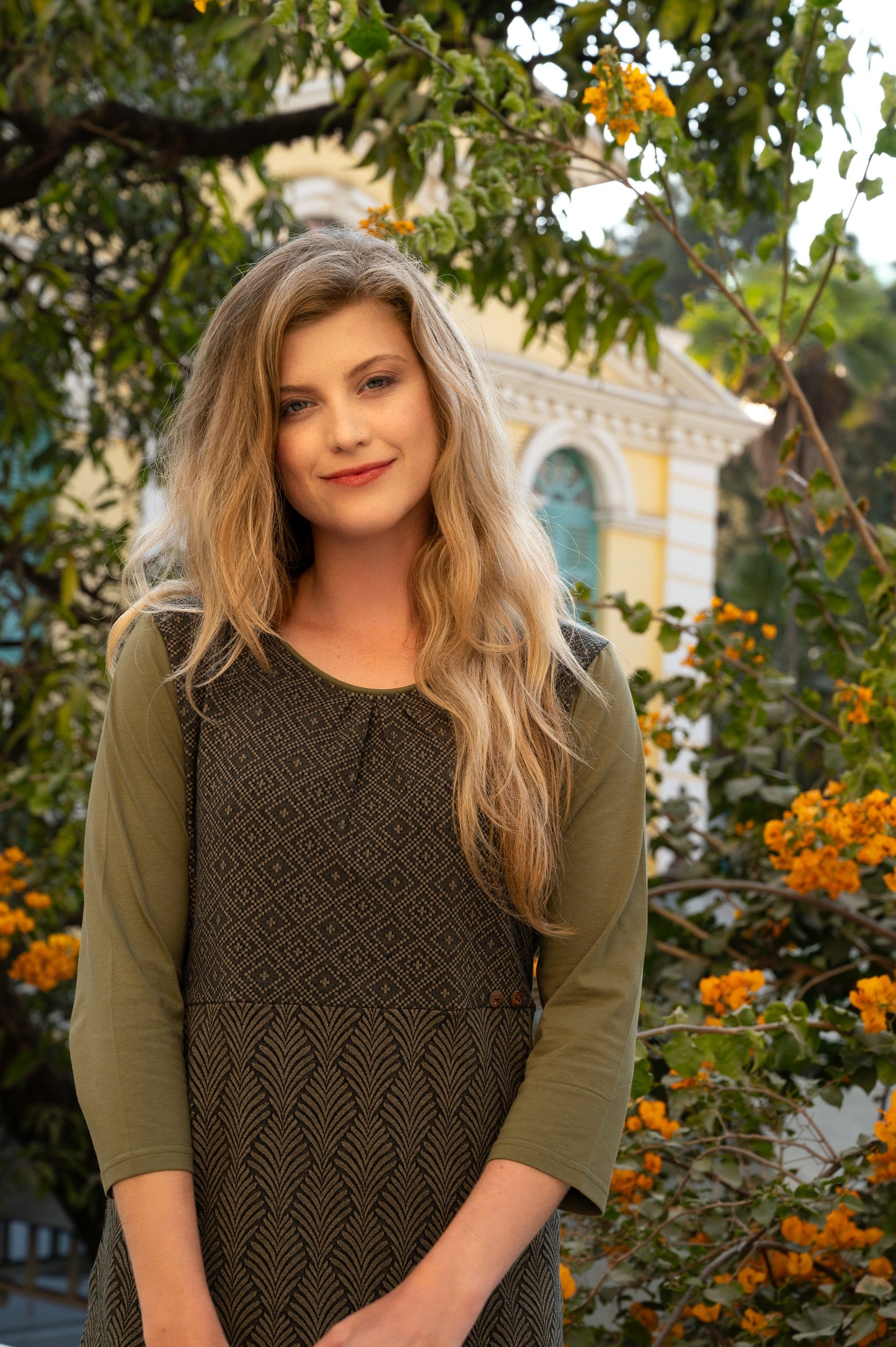 TF25-02 - ZULIE: Organic Cotton 3 Fabrics Dress