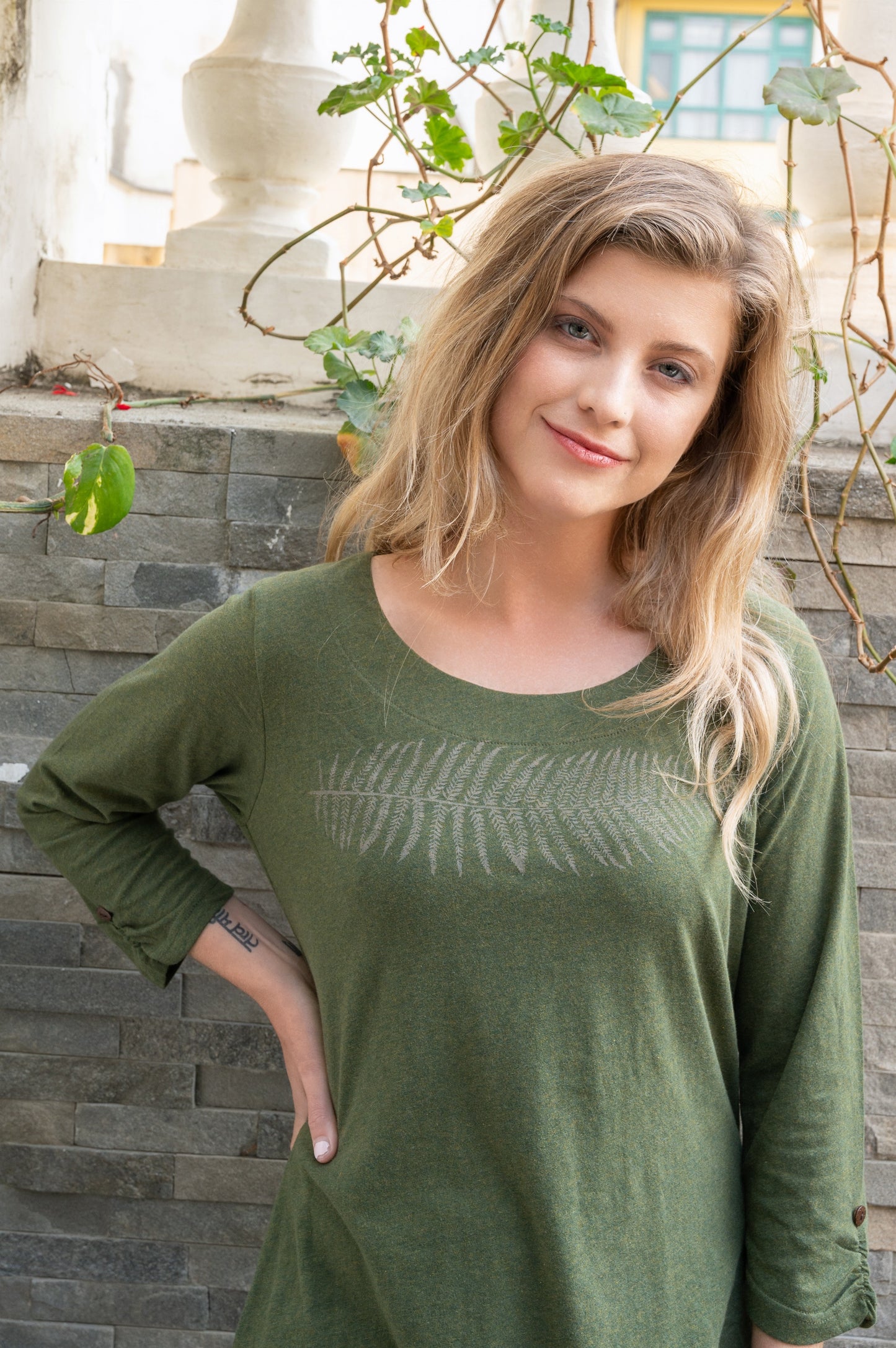 TF25-25 - ZAKIA : T-shirt à manches 3/4 en coton biologique