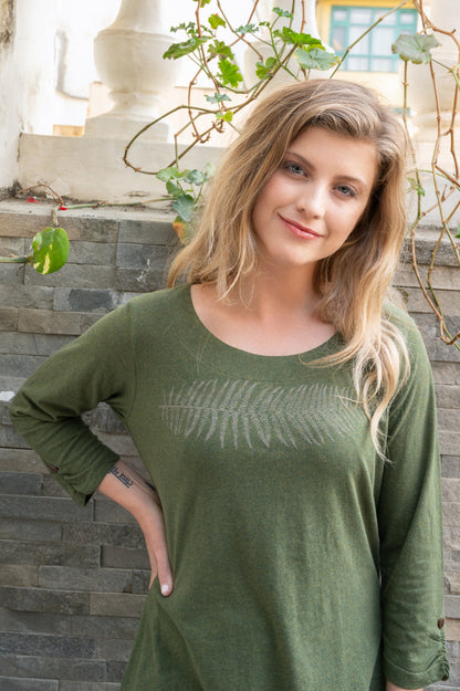 TF25-25 - ZAKIA : T-shirt à manches 3/4 en coton biologique