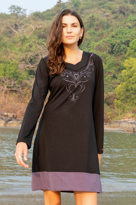 TF25-15 - ZUSS - Organic Cotton Dress with Heart Prints