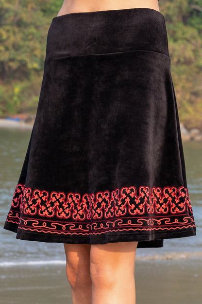 26_ A-line Velvet Skirt