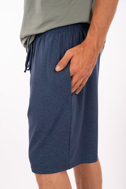 69-PAJA : Short homme en coton biologique imprimé vagues