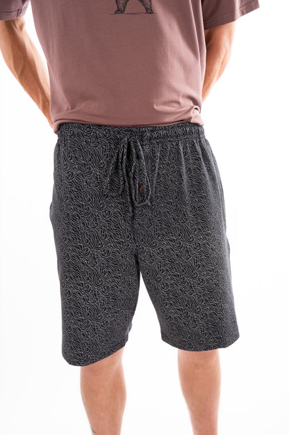 69-PAJA : Short homme en coton biologique imprimé vagues