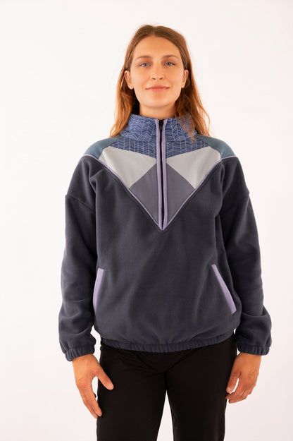 Veste polaire 34_WAS_V avec patchs en coton biologique imprimés