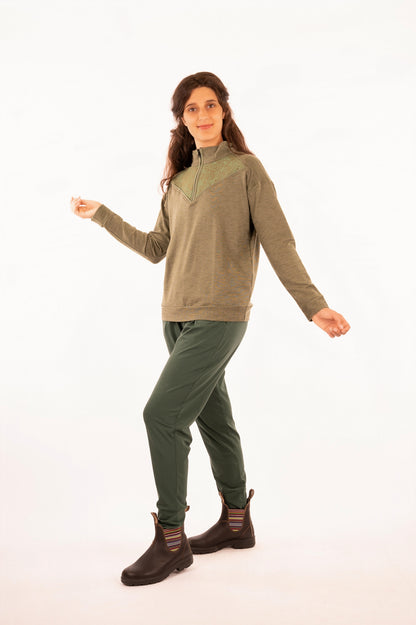 32_WIC_Organic Cottons Fleece Zipped Sweater