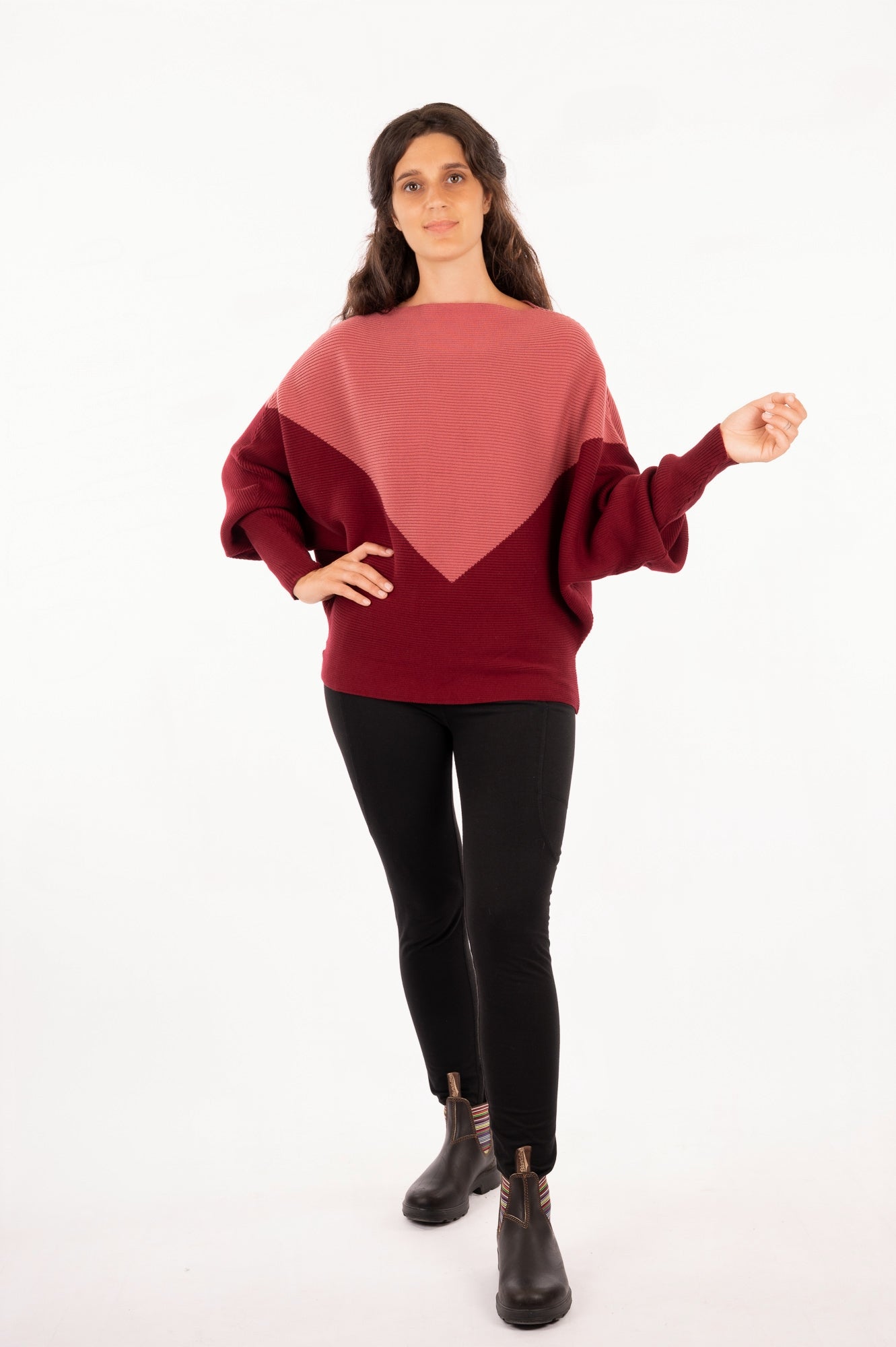 02_Organic Bat Sleeves Knit Triangle Sweater