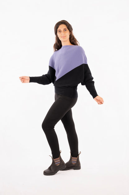 02_Organic Bat Sleeves Knit Triangle Sweater