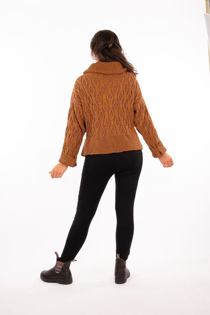 TKF25-01_TADA_Oraganic Torsado Knit Sweater (Two-tone)