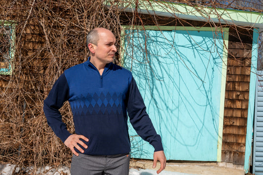 Coton Bio - Pull avec Losanges (Homme)