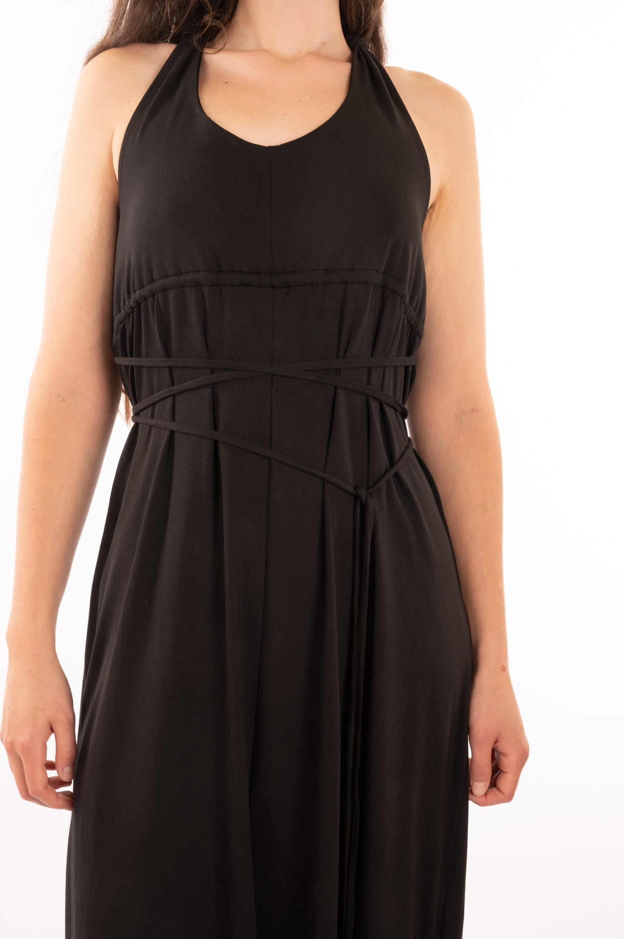 T1V-08 - OPHELIA - Robe longue en coton bio avec nœuds