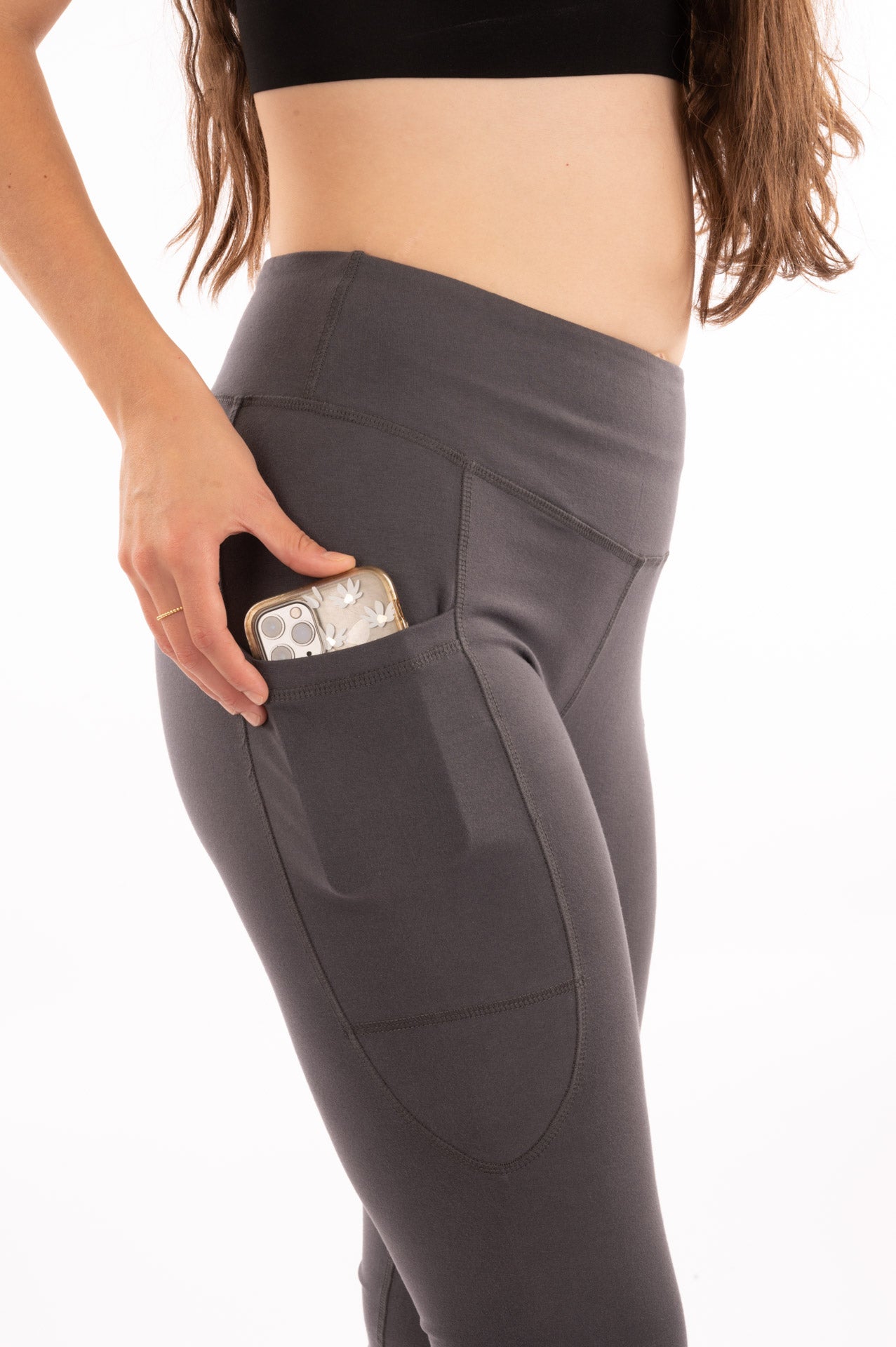 YB-38 - POL - Legging 3/4 en coton biologique imprimé avec poche
