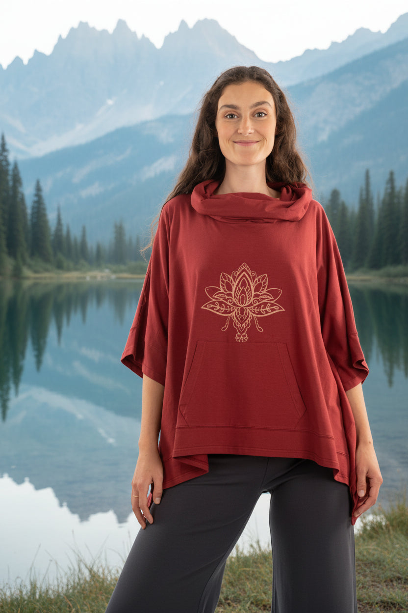 T1V-28 – PONCHO – Haut style poncho en coton biologique