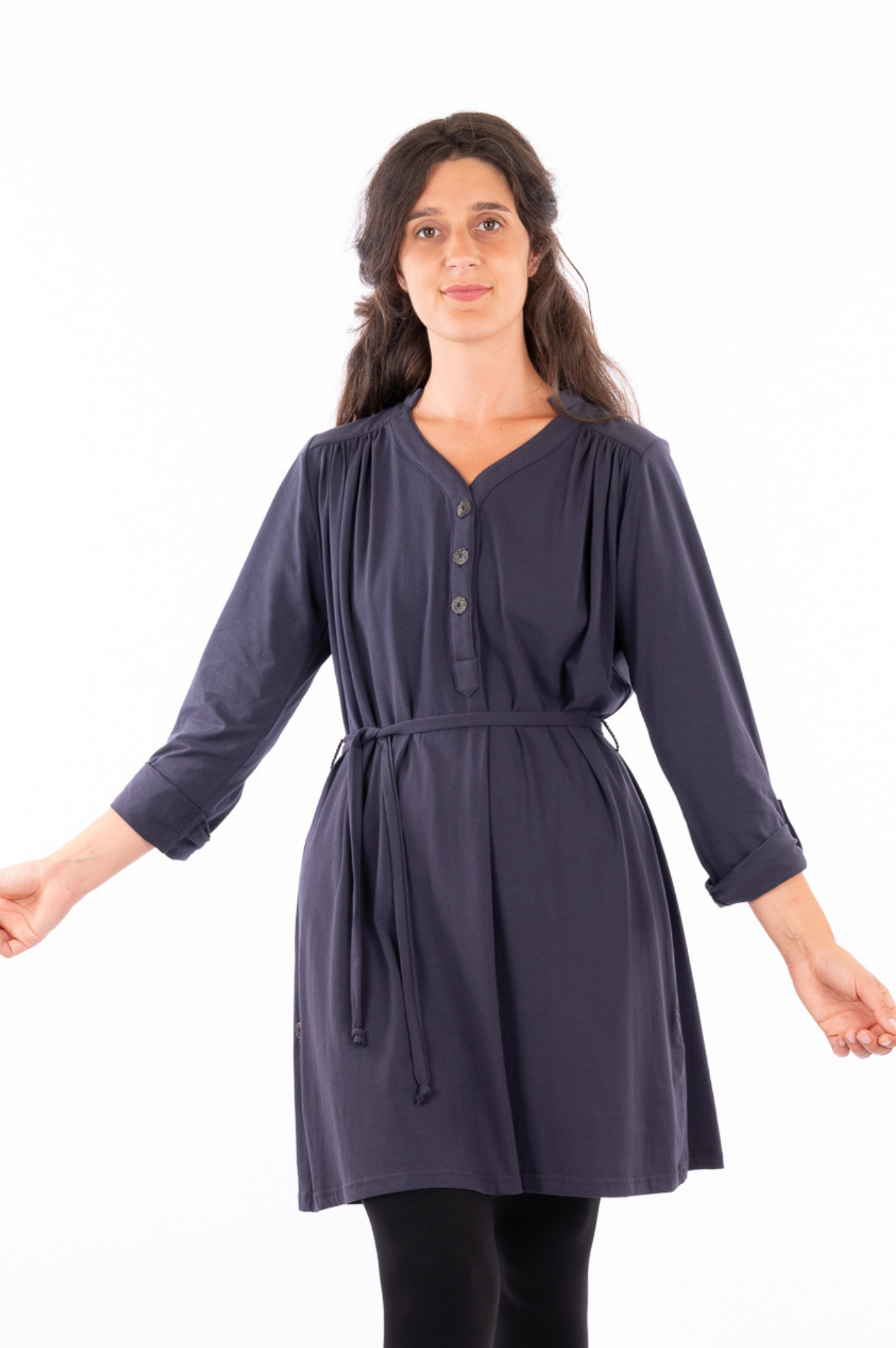 01_WIL - Organic Cotton Flowy Shirt Dress