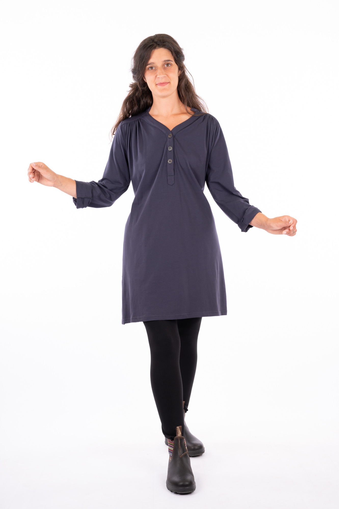 01_WIL - Organic Cotton Flowy Shirt Dress