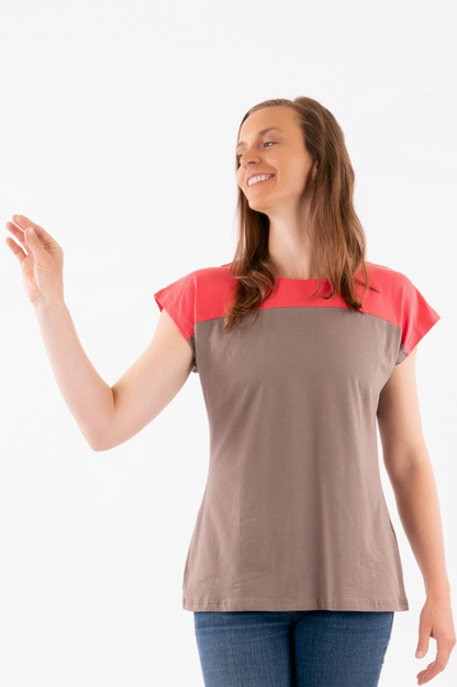 15-IYU: Organic Cotton Cap Sleeves 2 Tones Tee