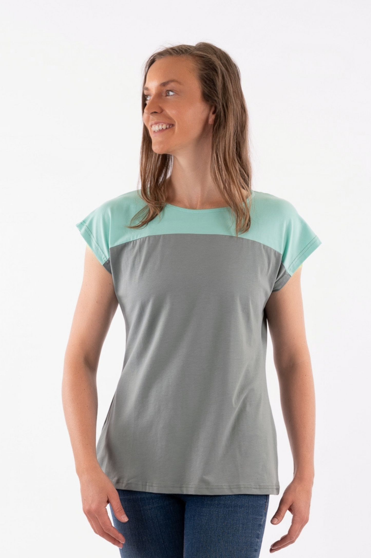 15-IYU: Organic Cotton Cap Sleeves 2 Tones Tee