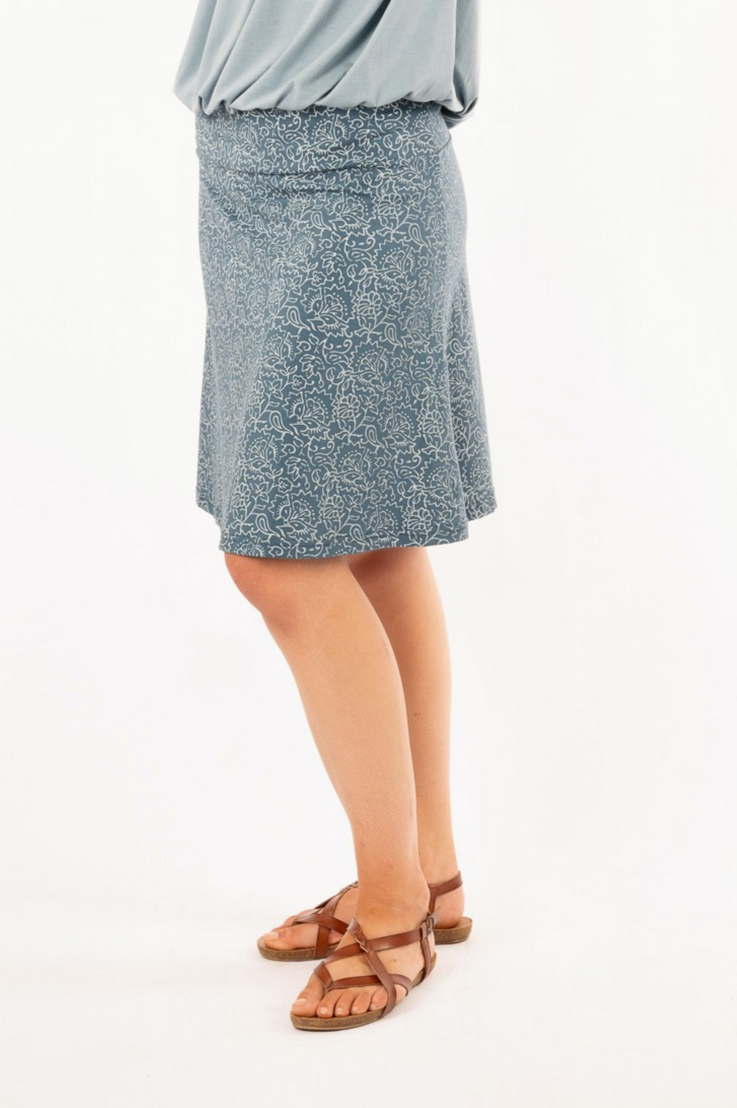 21_IVI: Organic Cotton A-line skirt Printed