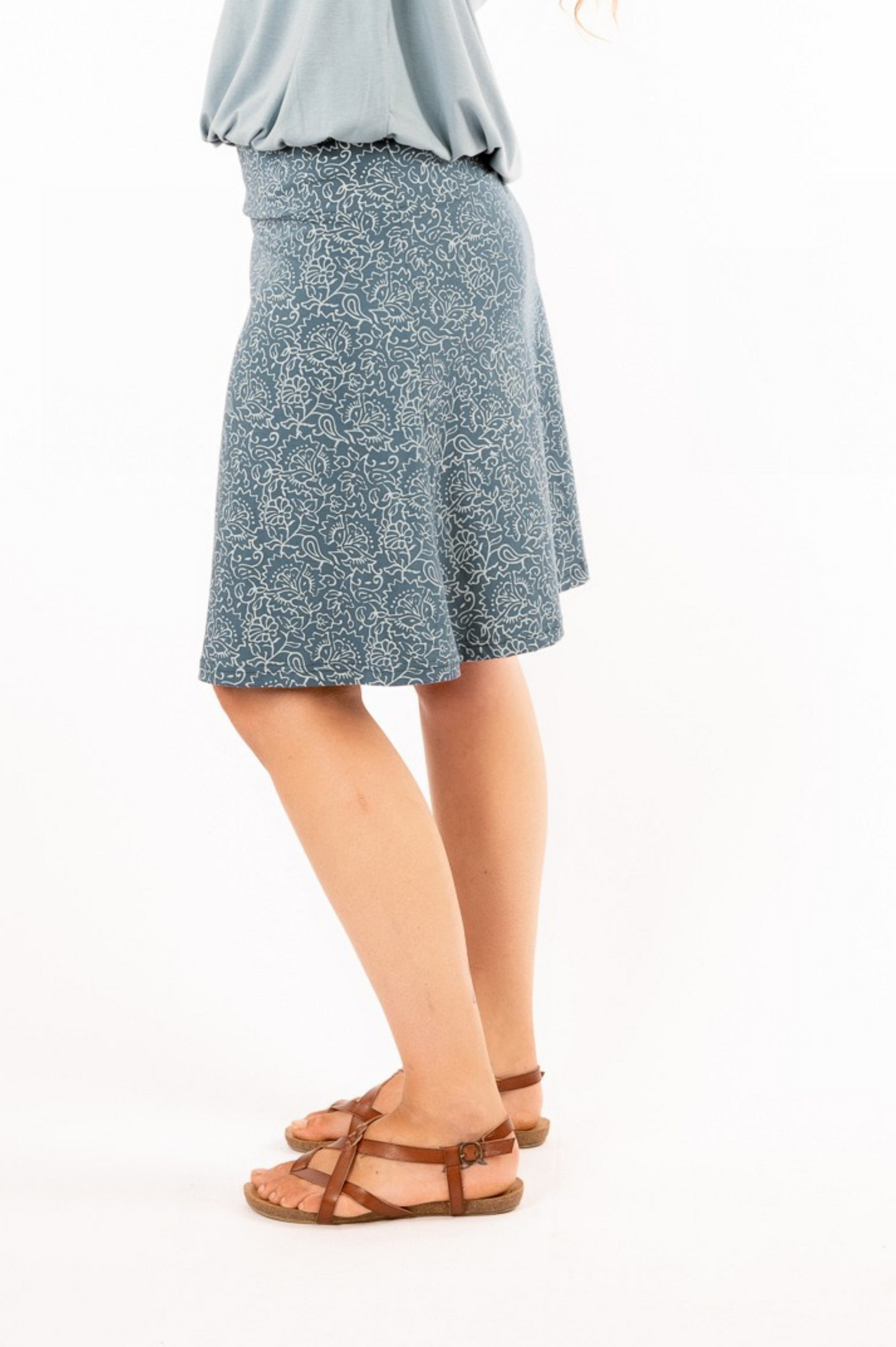 21_IVI: Organic Cotton A-line skirt Printed