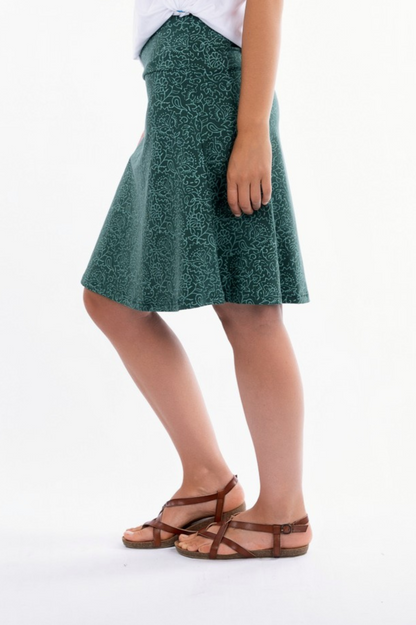 21_IVI: Organic Cotton A-line skirt Printed