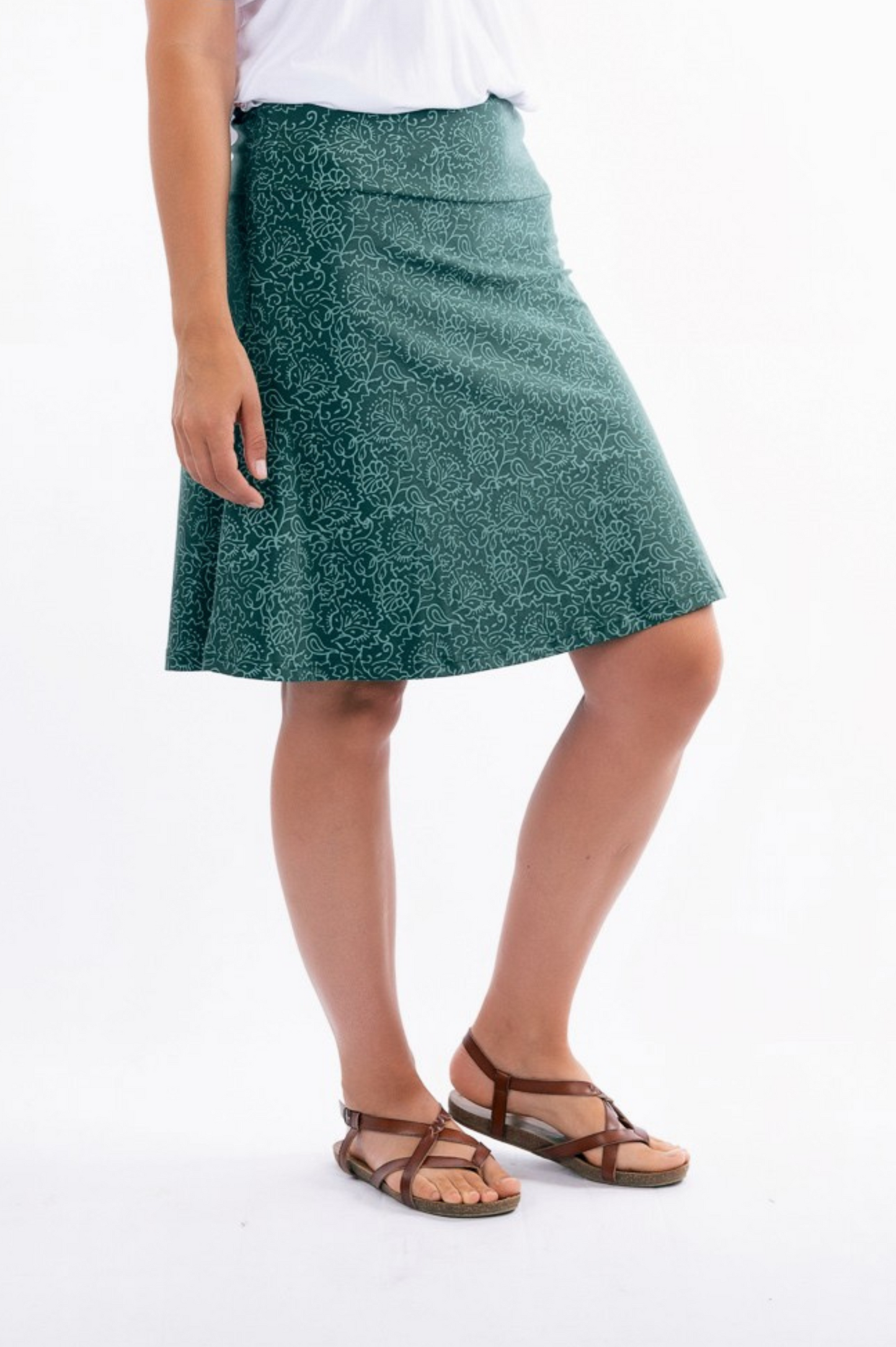 21_IVI: Organic Cotton A-line skirt Printed