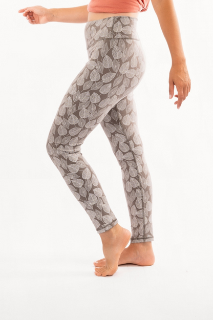 YB-11L - LILI Feuilles : Legging en coton biologique imprimé