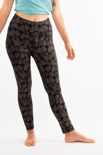 YB-11L - LILI Feuilles : Legging en coton biologique imprimé