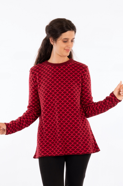 YKF25-01_FISKA -Organic Cotton - Knitted Sweater Scales