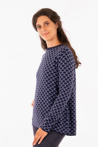 YKF25-01_FISKA -Organic Cotton - Knitted Sweater Scales