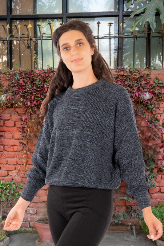 YKF25-02_HUT -  Organic Cotton - 2 Tones Knitted Sweater