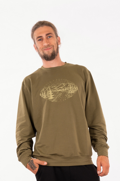 YB-65- HALO: Organic Cotton  French Terry Sweatshirt with print