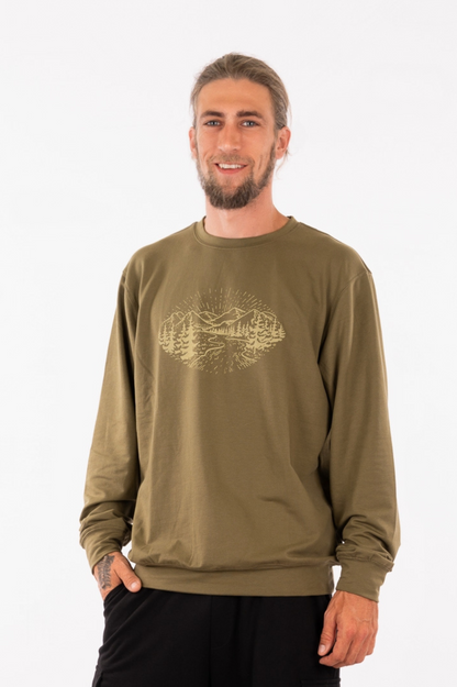 YB-65- HALO: Organic Cotton  French Terry Sweatshirt with print