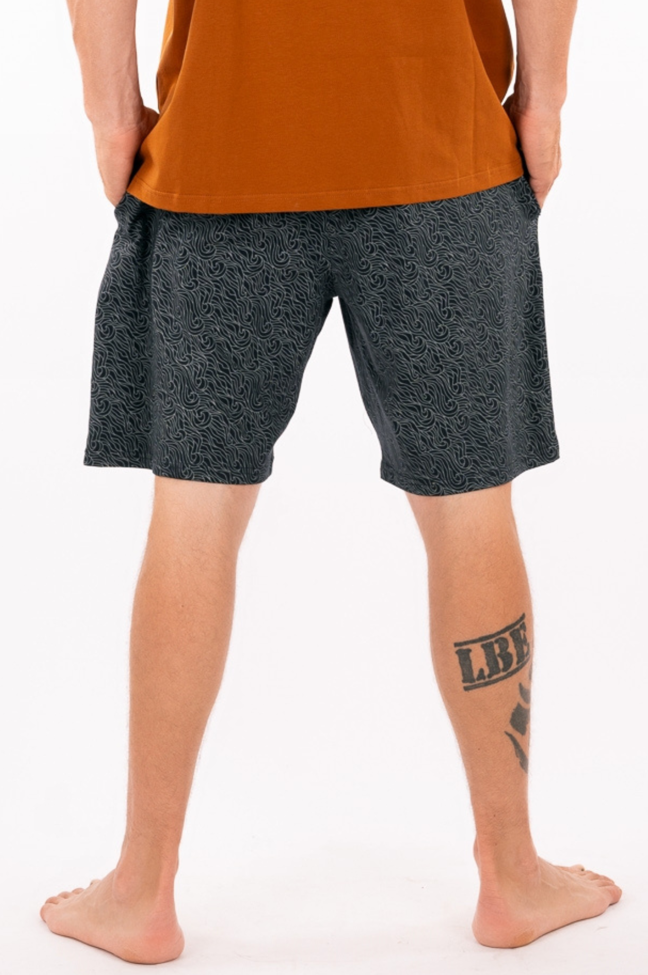 69-PAJA : Short homme en coton biologique imprimé vagues