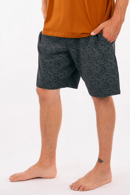 69-PAJA : Short homme en coton biologique imprimé vagues