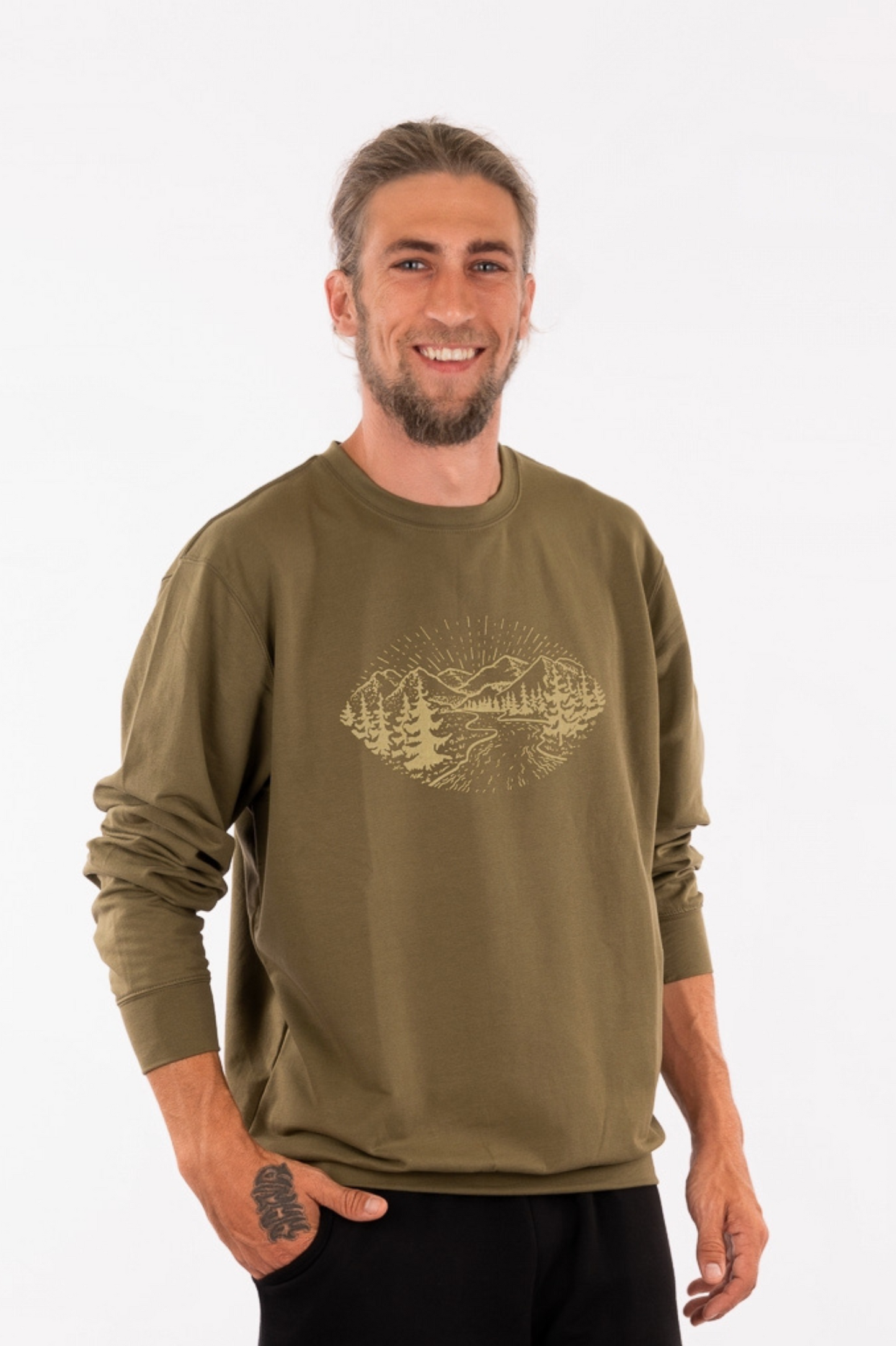 YB-65- HALO: Organic Cotton  French Terry Sweatshirt with print