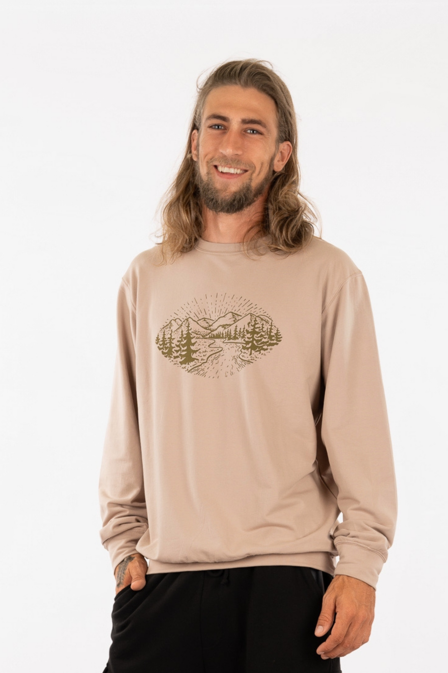 YB-65- HALO: Organic Cotton  French Terry Sweatshirt with print