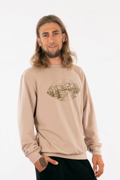 YB-65- HALO: Organic Cotton  French Terry Sweatshirt with print