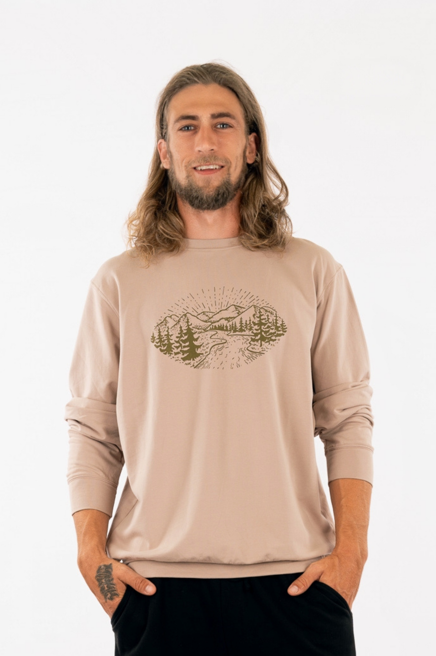 YB-65- HALO: Organic Cotton  French Terry Sweatshirt with print