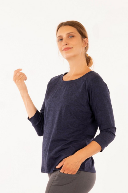 YB-09 - GIGI : T-shirt à manches raglan en coton biologique (avec imprimé)