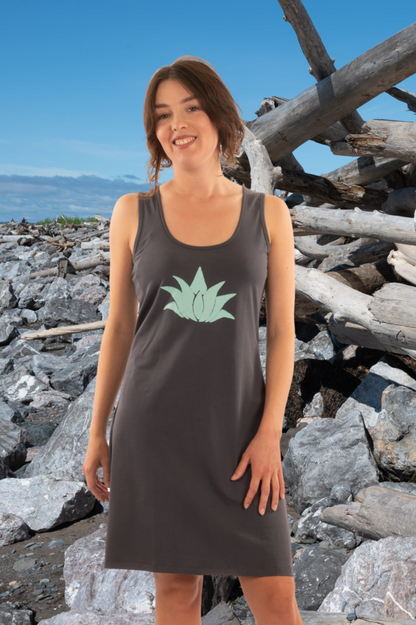 T1V-11 - LOTUS BLEU – Robe en coton bio avec patch lotus