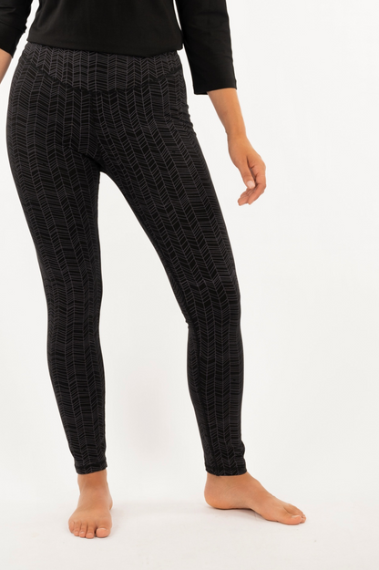 YB-11L - LILI LINES: Organic Cotton Printed Basic Long legging no pockets