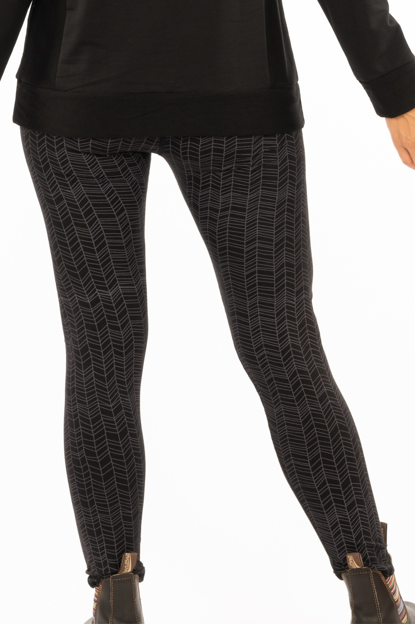 YB-11L - LILI LINES: Organic Cotton Printed Basic Long legging no pockets