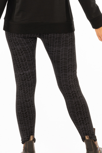 YB-11L - LILI LINES: Organic Cotton Printed Basic Long legging no pockets