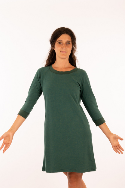 02_WILA - Robe trapèze en coton biologique à pois