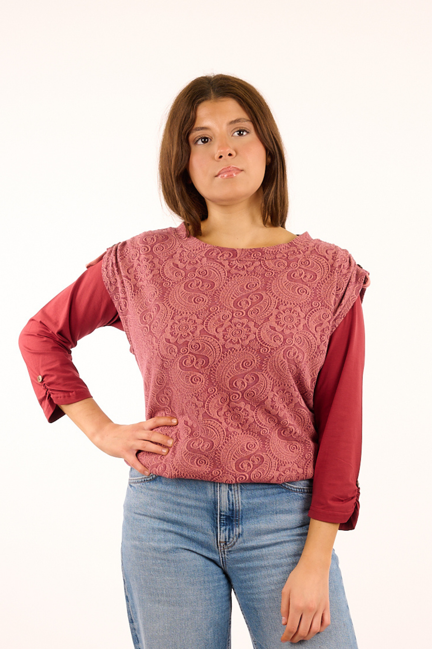 TF25-29A - ZOA : Sur-gilet en coton biologique - Jacquard