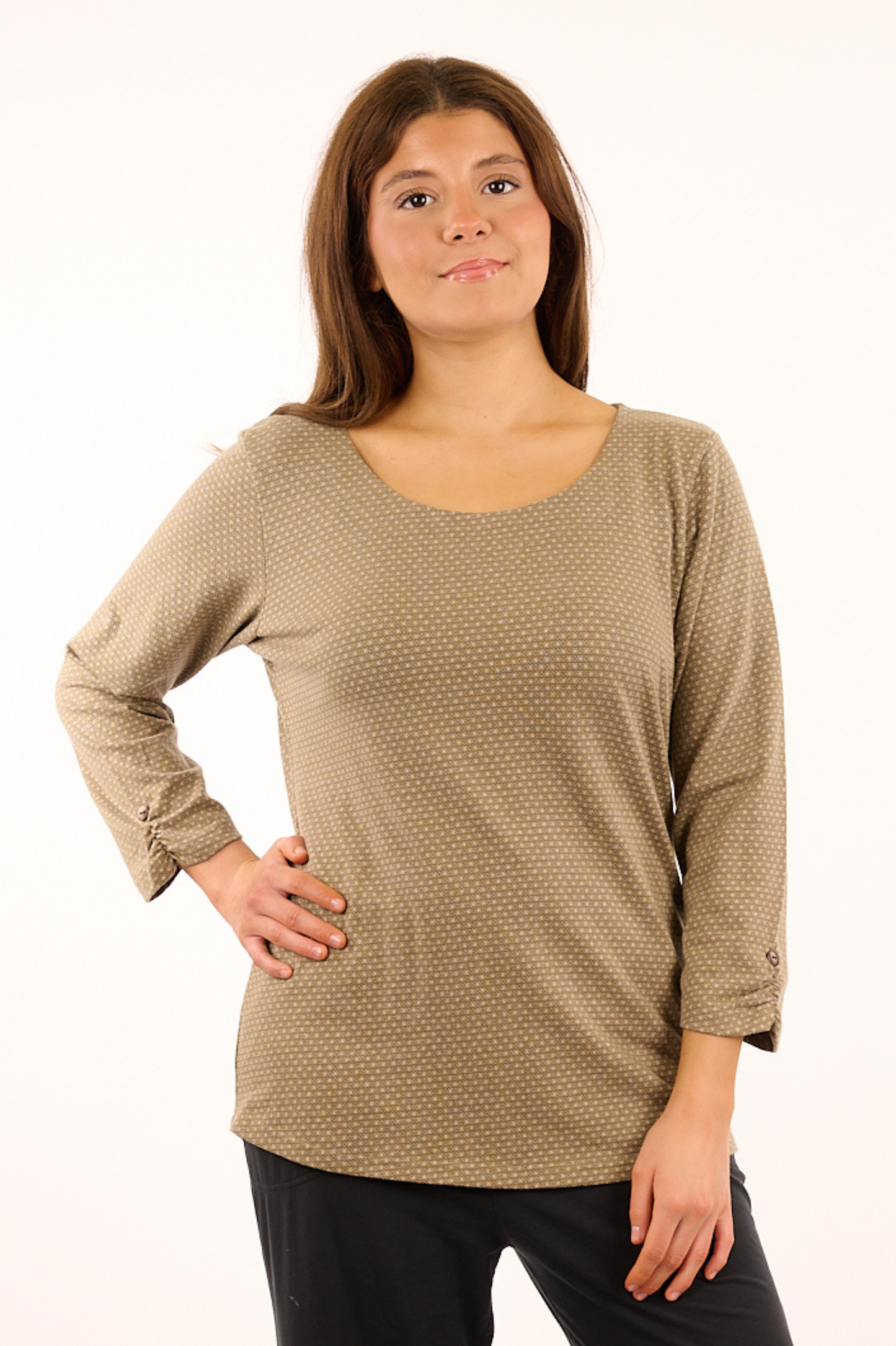 TF25-25 - ZAKIA : T-shirt à manches 3/4 en coton biologique